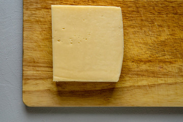 Cheese on a wooden board