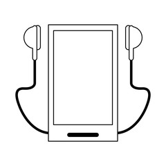 Fototapeta premium Music and smartphone black and white