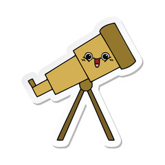 sticker of a cute cartoon telescope
