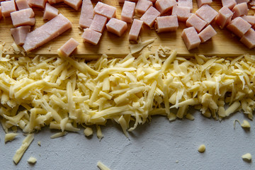 Cheese on a wooden board
