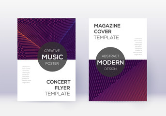 Modern cover design template set. Violet abstract 
