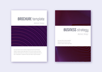 Minimalistic cover design template set. Violet abs