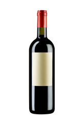 bottle of wine on white background