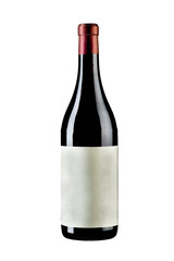 bottle wine isolated on white