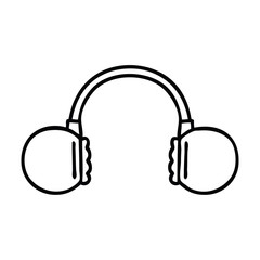 line drawing cartoon retro headset