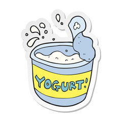 sticker of a cartoon yogurt