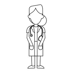 medical avatar cartoon black and white