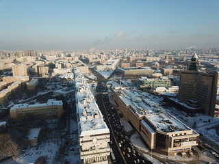 Moscow sity view copter panorama