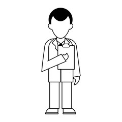 medical avatar cartoon black and white