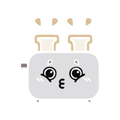 flat color retro cartoon of a toaster