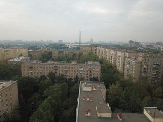 Moscow copter sky view
