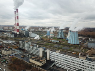 Moscow copter sky view