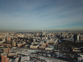 Moscow copter sky view