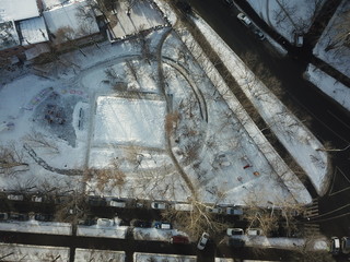 Moscow copter sky view