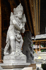 Traditional sculpture art in temples in Bali