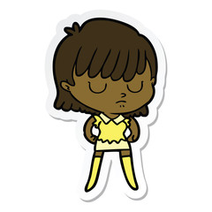 sticker of a cartoon woman