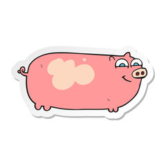 sticker of a cartoon pig