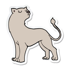 sticker of a cartoon lioness
