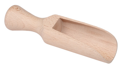 Empty scoop wooden condiment spoon