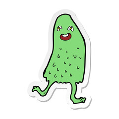 sticker of a cartoon funny slime monster