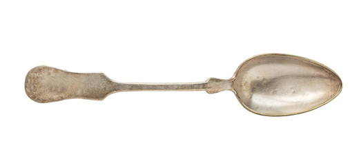 Vintage spoon isolated on a white background. Retro silverware