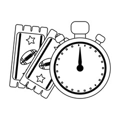 Obraz premium American football game black and white