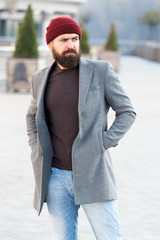 Hipster outfit and hat accessory. Casual outfit spring season. Menswear and male fashion concept....