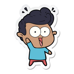 sticker of a cartoon staring man