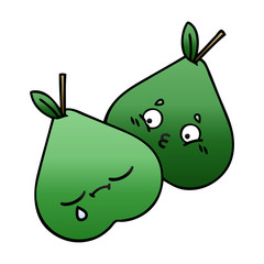 gradient shaded cartoon pears