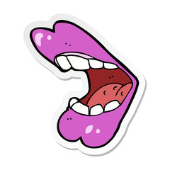 sticker of a cartoon halloween mouth