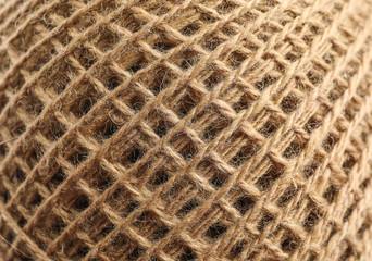 Spool of hemp rope as background. Organic material