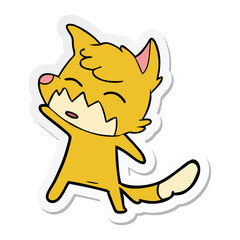 sticker of a cartoon fox