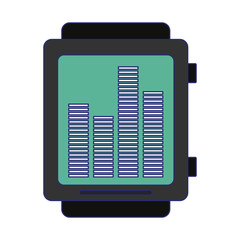 smartwatch music equalizer symbol blue lines