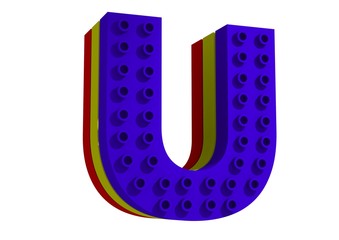 3D RENDER TOY FONT ILLUSTRATION