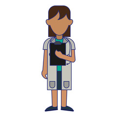 medical avatar cartoon blue lines