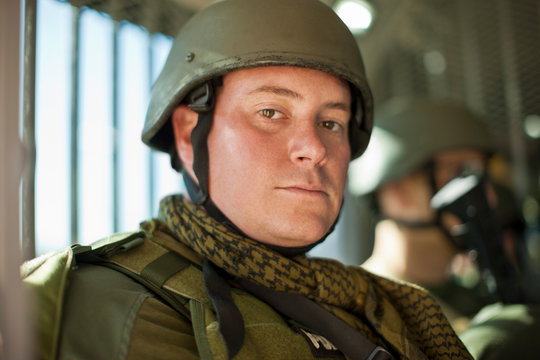 Portrait of male police officer at a training facility.