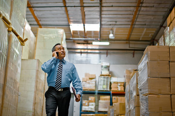 Man working in warehouse.