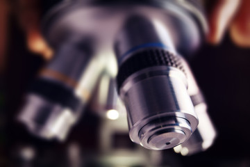 Laboratory microscope for scientific research. Microscope is used for conducting planned, research experiments, educational demonstrations in medical and clinical laboratories.