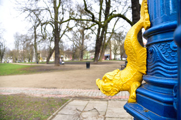 A decorated hydrant in Szczecin. - obrazy, fototapety, plakaty