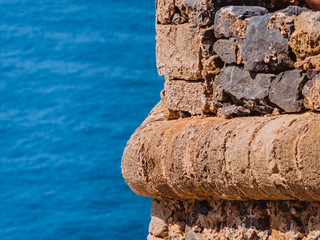 Detail from the ancient Greek fort in Crete, Greece