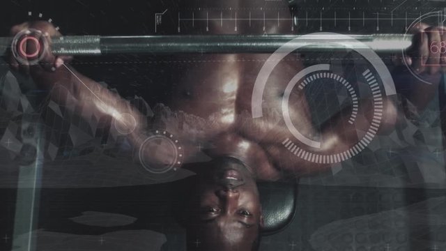 Digital composite of athletic man
