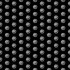 Abstract doodle pattern with hand drawn polka dots. Cute vector black and white doodle pattern. Seamless monochrome doodle pattern for fabric, wallpapers, wrapping paper, cards and web backgrounds.