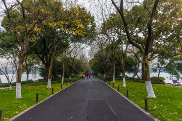 The banks of the Hangzhou West Lake, China