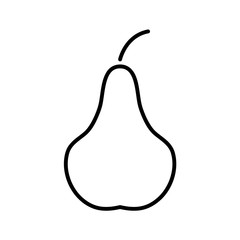 Flat line monochrome pear icon for web sites and apps. Minimal simple black and white pear icon. Isolated vector black pear icon on white background.