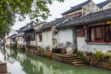 Fototapeta na wymiar Canals of the little town of Zhouzhuang, China