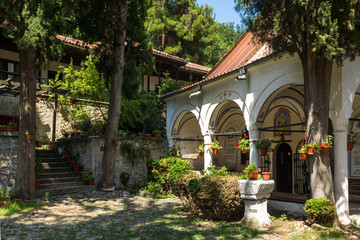 Obraz premium Medieval Buildings in Maglizh Monastery of Saint Nicholas, Stara Zagora region, Bulgaria