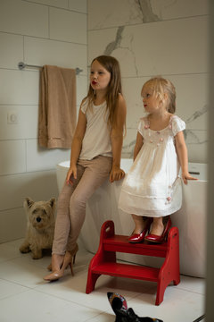 little girl in high heels
