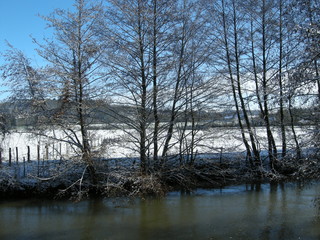 PAYSAGE DE CAMPAGNE EN HIVER BOURGOGNE FRANCE