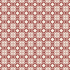 Abstract Vector Seamless Pattern With Abstract Geometric Style. Repeating Sample Figure And Line. For Fashion Interiors Design, Wallpaper, Textile Industry. red rose color