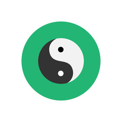 yin yang icon on green background